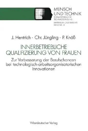 Cover of Innerbetriebliche Qualifizierung Von Frauen