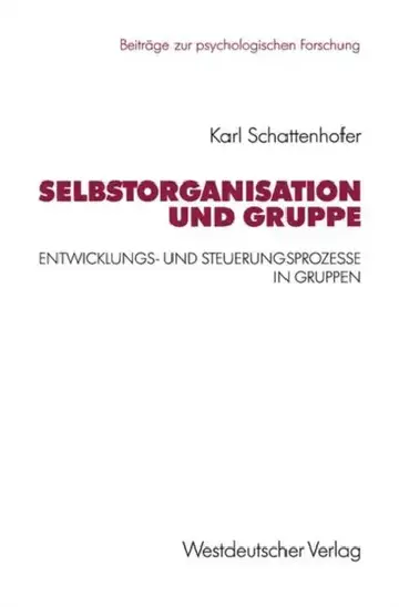 Cover of Selbstorganisation Und Gruppe
