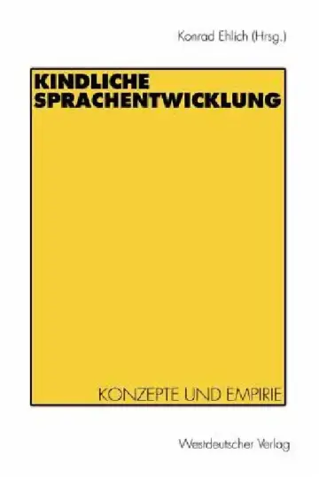 Cover of Kindliche Sprachentwicklung