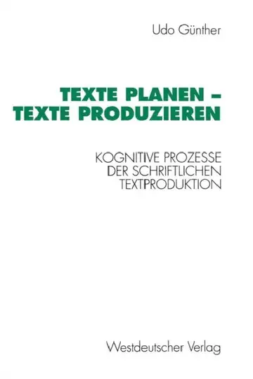 Cover of Texte Planen -- Texte Produzieren