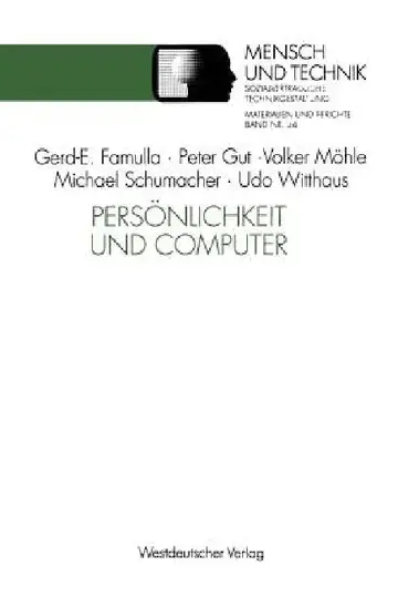 Cover of Persönlichkeit Und Computer
