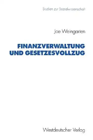 Cover of Finanzverwaltung Und Gesetzesvollzug