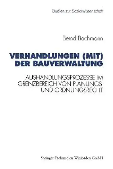 Cover of Verhandlungen (Mit) Der Bauverwaltung