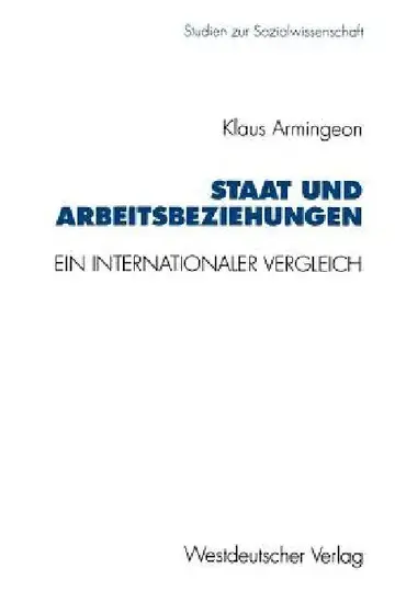 Cover of Staat Und Arbeitsbeziehungen