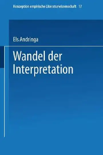 Cover of Wandel Der Interpretation