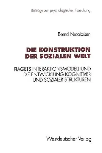 Cover of Die Konstruktion Der Sozialen Welt