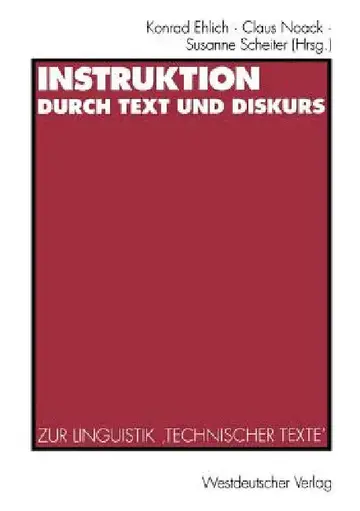Cover of Instruktion Durch Text Und Diskurs