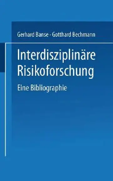 Cover of Interdisziplinäre Risikoforschung