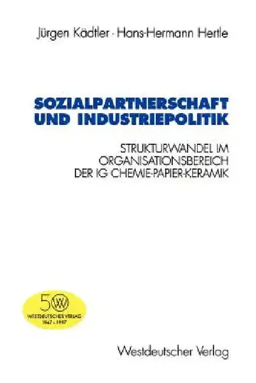 Cover of Sozialpartnerschaft Und Industriepolitik