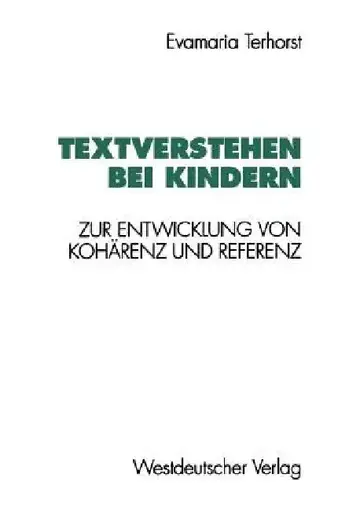 Cover of Textverstehen Bei Kindern