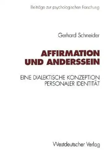 Cover of Affirmation Und Anderssein