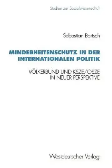 Cover of Minderheitenschutz in Der Internationalen Politik
