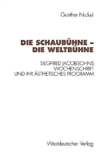 Cover of Die Schaubühne -- Die Weltbühne