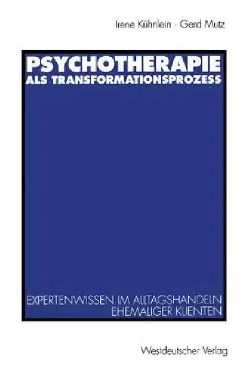 Cover of Psychotherapie ALS Transformationsprozeß