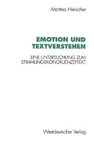 Cover of Emotion Und Textverstehen