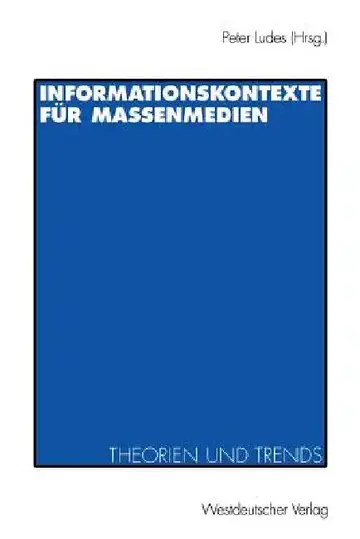 Cover of Informationskontexte Für Massenmedien