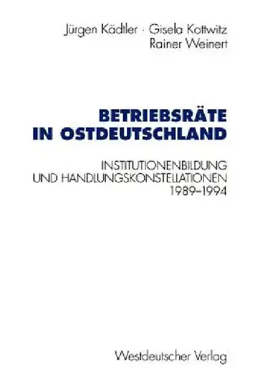 Cover of Betriebsräte in Ostdeutschland