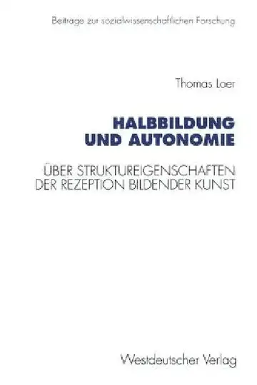 Cover of Halbbildung Und Autonomie