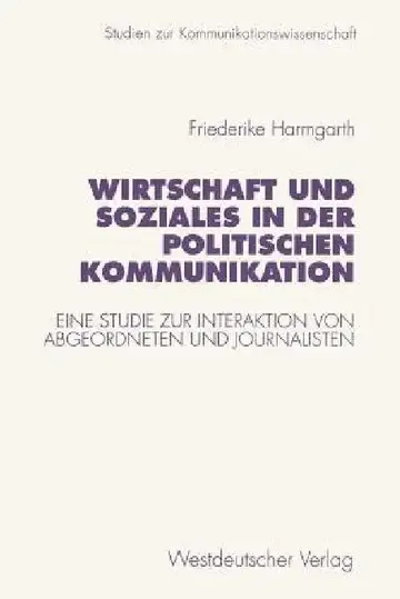 Cover of Wirtschaft Und Soziales in Der Politischen Kommunikation