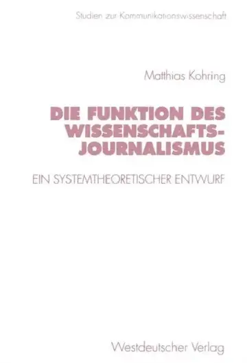 Cover of Die Funktion Des Wissenschaftsjournalismus