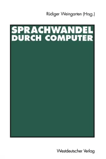Cover of Sprachwandel Durch Computer