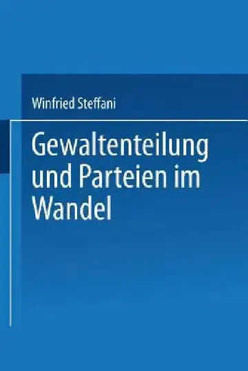 Cover of Gewaltenteilung Und Parteien Im Wandel