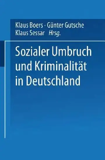 Cover of Sozialer Umbruch Und Kriminalität in Deutschland