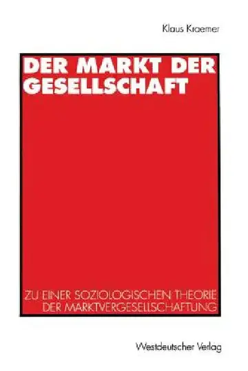 Cover of Der Markt Der Gesellschaft