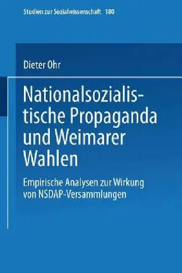 Cover of Nationalsozialistische Propaganda Und Weimarer Wahlen