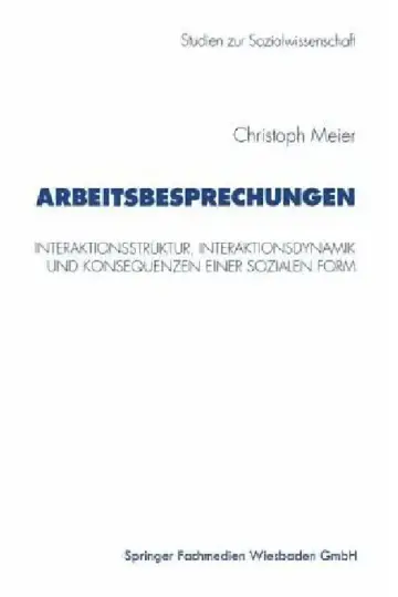 Cover of Arbeitsbesprechungen