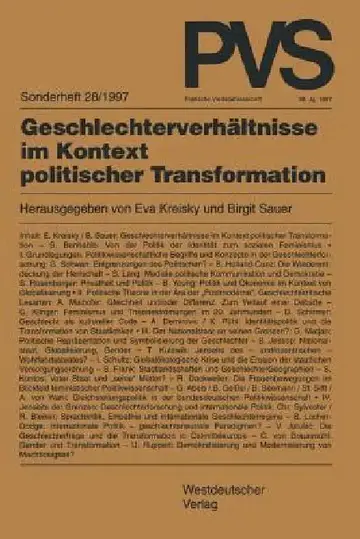 Cover of Geschlechterverhältnisse Im Kontext Politischer Transformation