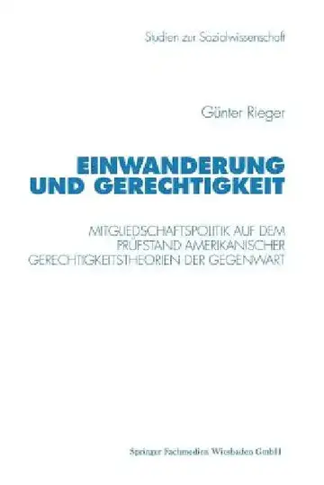 Cover of Einwanderung Und Gerechtigkeit