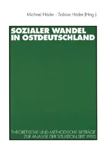 Cover of Sozialer Wandel in Ostdeutschland