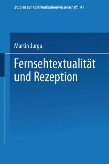 Cover of Fernsehtextualität Und Rezeption