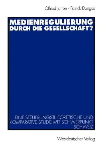 Cover of Medienregulierung Durch Die Gesellschaft?