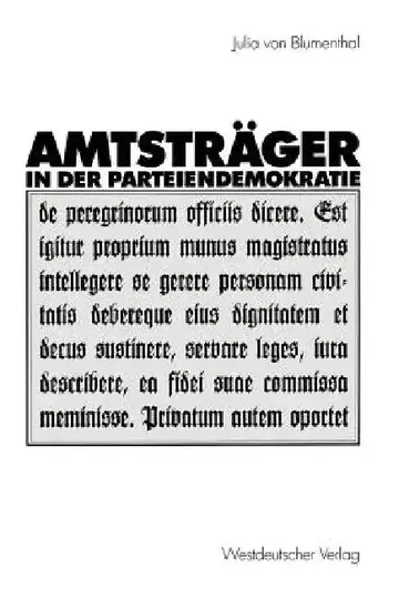 Cover of Amtsträger in Der Parteiendemokratie