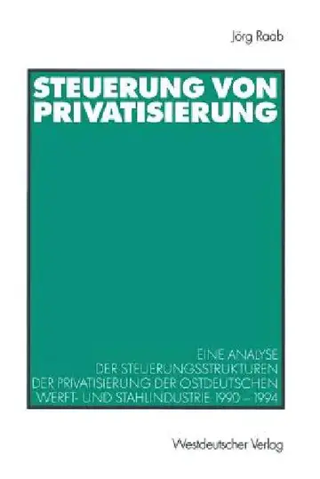 Cover of Steuerung Von Privatisierung