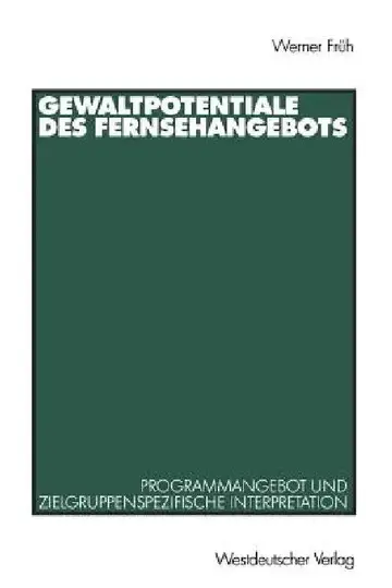 Cover of Gewaltpotentiale Des Fernsehangebots