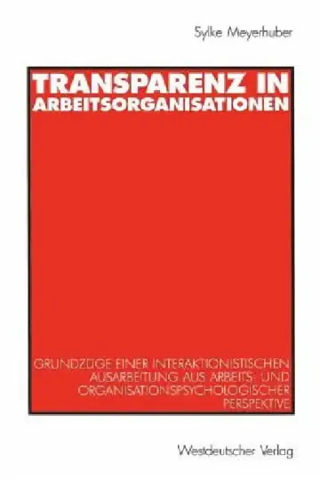 Cover of Transparenz in Arbeitsorganisationen