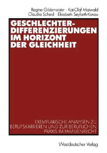 Cover of Geschlechterdifferenzierungen Im Horizont Der Gleichheit