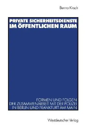 Cover of Private Sicherheitsdienste Im Öffentlichen Raum