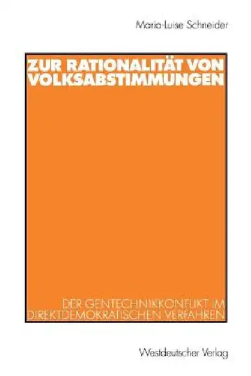 Cover of Zur Rationalität Von Volksabstimmungen
