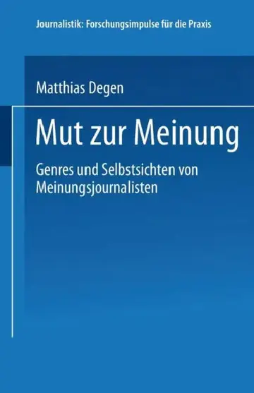 Cover of Mut Zur Meinung