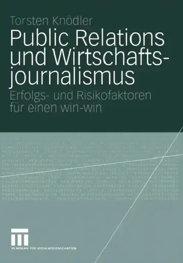 Cover of Public Relations Und Wirtschaftsjournalismus