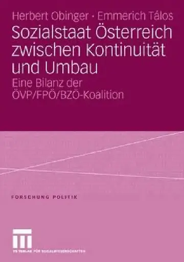 Cover of Sozialstaat Österreich Zwischen Kontinuität Und Umbau