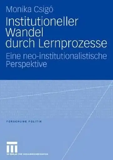 Cover of Institutioneller Wandel Durch Lernprozesse