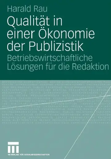 Cover of Qualität in Einer Ökonomie Der Publizistik