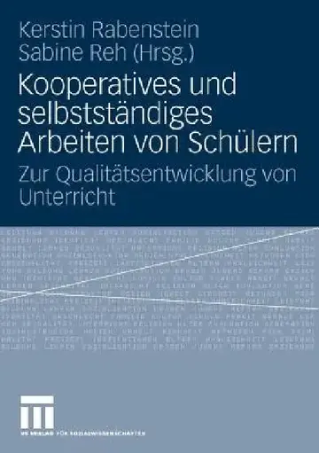 Cover of Kooperatives Und Selbständiges Arbeiten Von Schülern