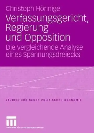 Cover of Verfassungsgericht, Regierung Und Opposition