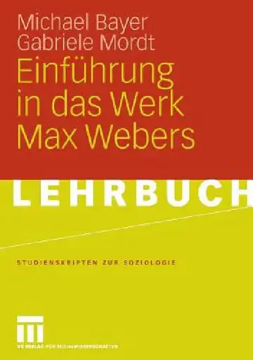 Cover of Einführung in Das Werk Max Webers